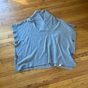 Grey sweater poncho